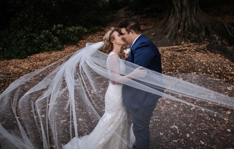 veil flying in the wind