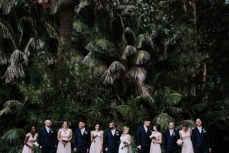 uwa wedding bridal party tropical grove